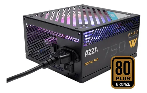 [PSAZ750W] AZZA Fuente de Poder 750W 80PLUS Bronze Certificada/ATX Negro